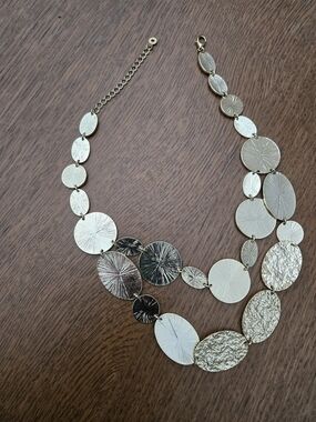Gold-Tone Textured Disc Layered Necklace by Morana